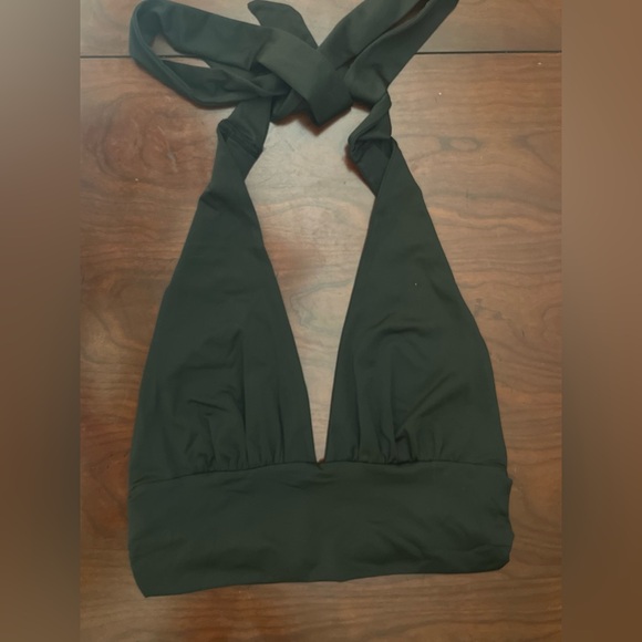 NWOT Rooscier Deep V Neck Halter Tie Back Sleeveless Backless Cami Crop Top - Picture 6 of 8